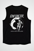 Enforcer Baskılı Unisex Siyah Kolsuz Tişört - Tshirt
