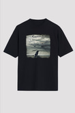 Enslaved Baskılı Unisex Siyah Oversize Tişört