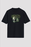 Enslaved Baskılı Unisex Siyah Oversize Tişört