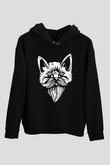 Entellektüel KediSiyah  Unisex Hoodie