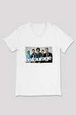 Entourage Beyaz Unisex V Yaka Tişört