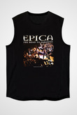 Epica Baskılı Unisex Siyah Kolsuz Tişört