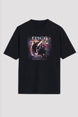 Epica Baskılı Unisex Siyah Oversize Tişört