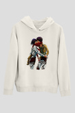 Eren Jaeger Baskılı Beyaz Unisex Hoodie