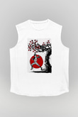 Eren Jaeger Baskılı Beyaz Unisex Kolsuz Tişört - Tshirt