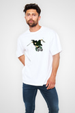 Eren Jaeger Baskılı Beyaz Unisex Oversize Tişört - Tshirt