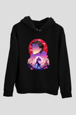 Eren Jaeger Baskılı Unisex Siyah Hoodie