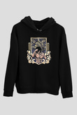 Eren Jaeger Baskılı Unisex Siyah Hoodie