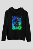 Eren Jaeger Baskılı Unisex Siyah Hoodie
