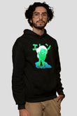 Eren Jaeger Baskılı Unisex Siyah Hoodie