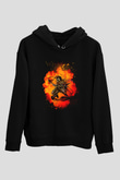 Eren Jaeger Baskılı Unisex Siyah Hoodie