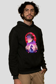 Eren Jaeger Baskılı Unisex Siyah Hoodie