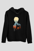 Eren Jaeger Baskılı Unisex Siyah Hoodie