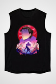 Eren Jaeger Baskılı Unisex Siyah Kolsuz Tişört - Tshirt