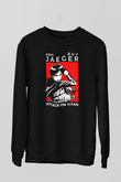 Eren Jaeger Baskılı Unisex Siyah Sweatshirt