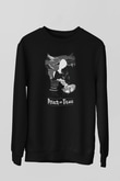 Eren Jaeger Baskılı Unisex Siyah Sweatshirt