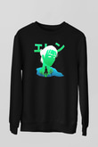 Eren Jaeger Baskılı Unisex Siyah Sweatshirt
