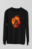 Eren Jaeger Baskılı Unisex Siyah Sweatshirt