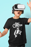 Eric Clapton Baskılı Siyah Unisex Çocuk Tişört