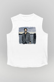 Eric Clapton Baskılı Unisex Beyaz Kolsuz Tişört