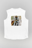 Eric Clapton Baskılı Unisex Beyaz Kolsuz Tişört