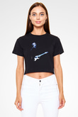 Eric Clapton Siyah Crop Top Tişört