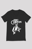 Eric Clapton Siyah Unisex V Yaka Tişört T-Shirt