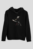 Escape From Tarkov Baskılı Unisex Siyah Kapüşonlu Sweatshirt