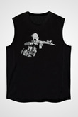 Escape From Tarkov Baskılı Unisex Siyah Kolsuz Tişört - Tshirt