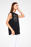 Escape the fate Baskılı Unisex Siyah Kolsuz Tişört - Tshirt