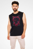 Escape the fate Baskılı Unisex Siyah Kolsuz Tişört - Tshirt