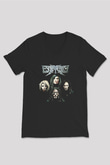 Escape the fate Baskılı Unisex Siyah V Yaka Tişört - Tshirt