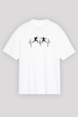 Eskrim Baskılı Unisex Beyaz Oversize Tişört - Tshirt