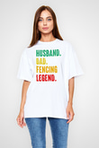 Eskrim Baskılı Unisex Beyaz Oversize Tişört - Tshirt