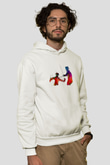 Eskrim Baskılı Unisex Ekru Hoodie