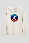 Eskrim Baskılı Unisex Ekru Hoodie