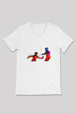 Eskrim Baskılı Unisex V Yaka Tişört - Tshirt