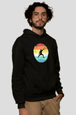 Eskrim - Fencing Baskılı Unisex Siyah Hoodie