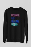 Eskrim - Fencing Baskılı Unisex Siyah Sweatshirt