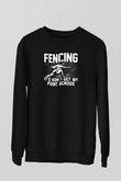 Eskrim - Fencing Baskılı Unisex Siyah Sweatshirt