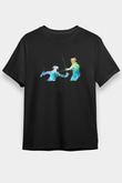 Eskrim - Fencing Baskılı Unisex Siyah Tişört - Tshirt