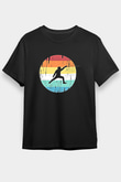 Eskrim - Fencing Baskılı Unisex Siyah Tişört - Tshirt