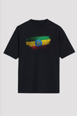 Etiyopya - Ethiopia Bayrağı Baskılı Unisex Siyah Oversize Tişört