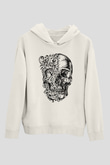 Etnik Desenli Kurukafa Beyaz  Unisex Hoodie