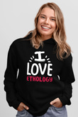 Etolojist Siyah Unisex Kapüşonlu Sweatshirt