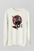 Evangelion Baskılı Beyaz Unisex Sweatshirt