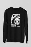 Evangelion Baskılı Unisex Siyah Sweatshirt
