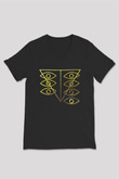 Evangelion Baskılı Unisex Siyah V Yaka Tişört - Tshirt