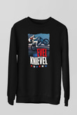 Evel Knievel Siyah Unisex  Sweatshirt