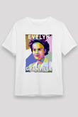 Evelyn Granville Baskılı Unisex Beyaz Tişört - Tshirt